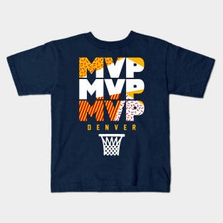 3 Time MVP Denver Basketball Kids T-Shirt